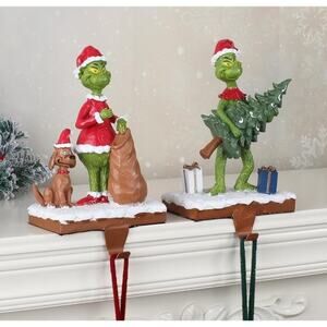 The Grinch Christmas Metal Weighted Stocking Holder - Set of 2